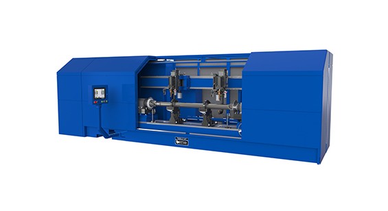 Fully-Automatic 1 or 2 Piece Driveshaft Balancer with Automatic Resistance  Weld Correction for Steel & Aluminum Shafts